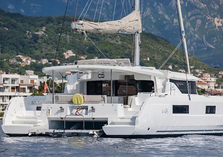 A catamaran off the coast of Montenegro