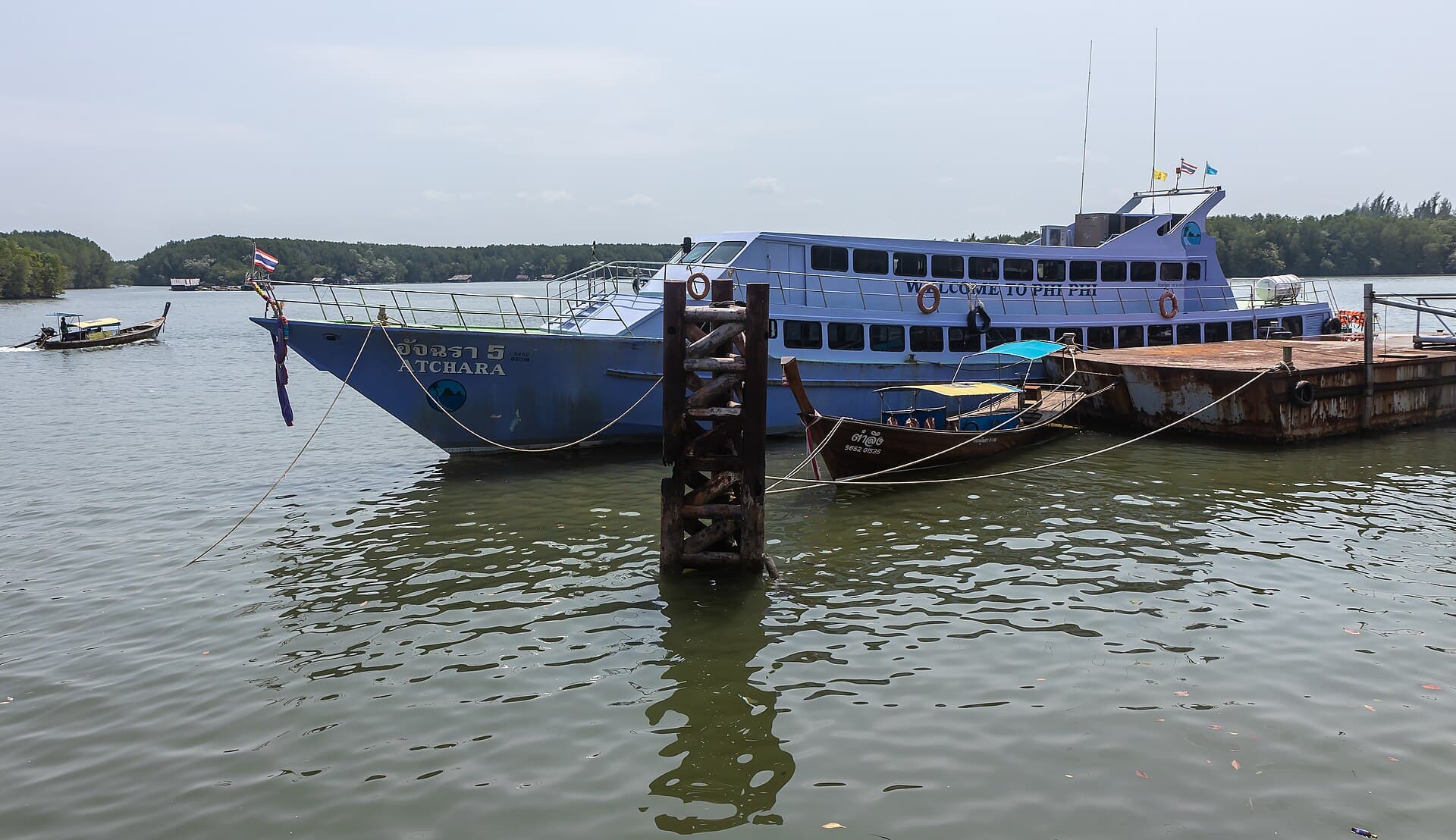 Boats at Chao Fah pier in Krabi