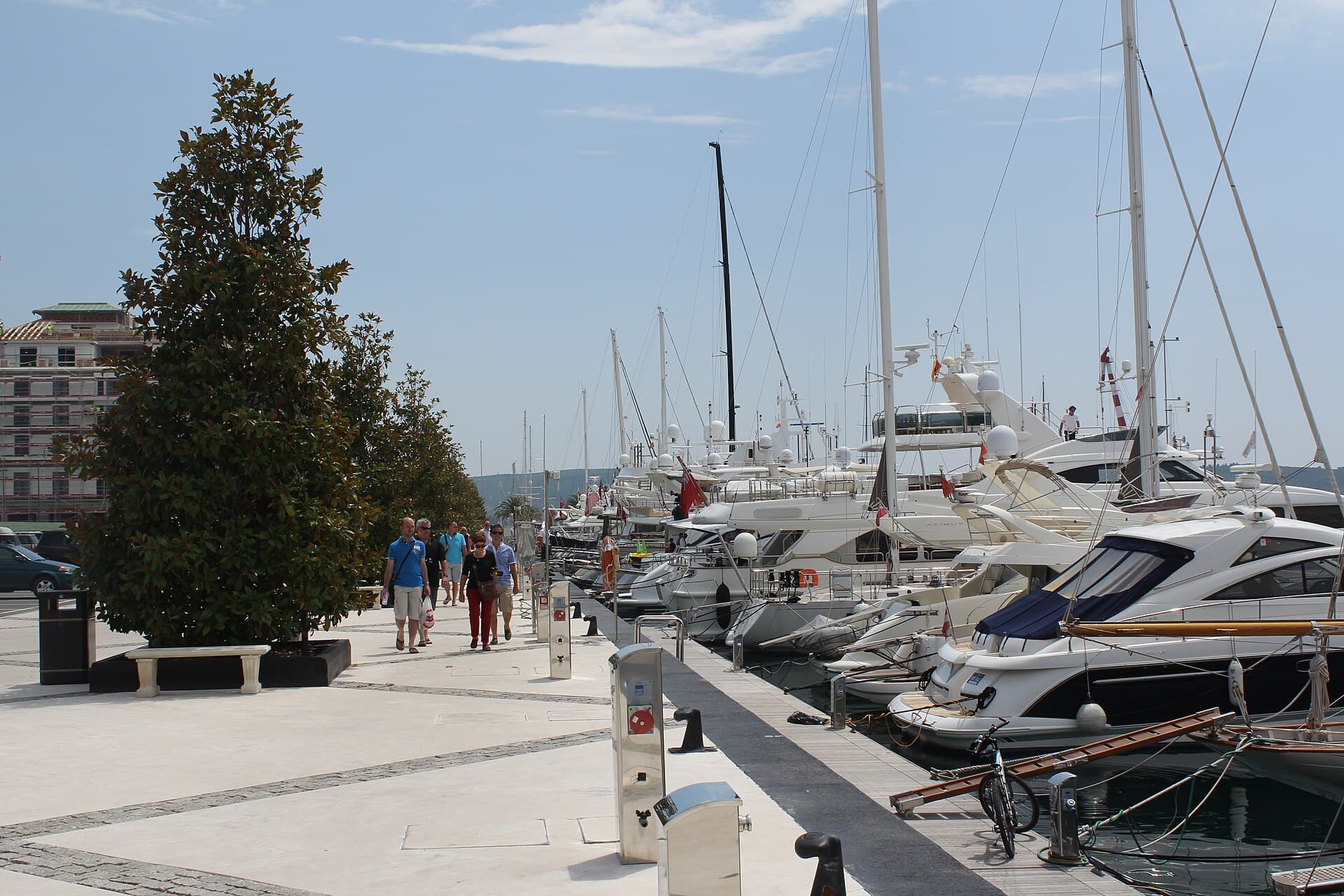 Yachts in Porto Montenegro marina in Tivat